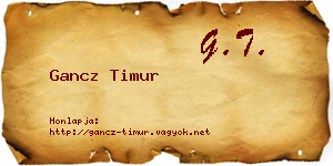 Gancz Timur névjegykártya